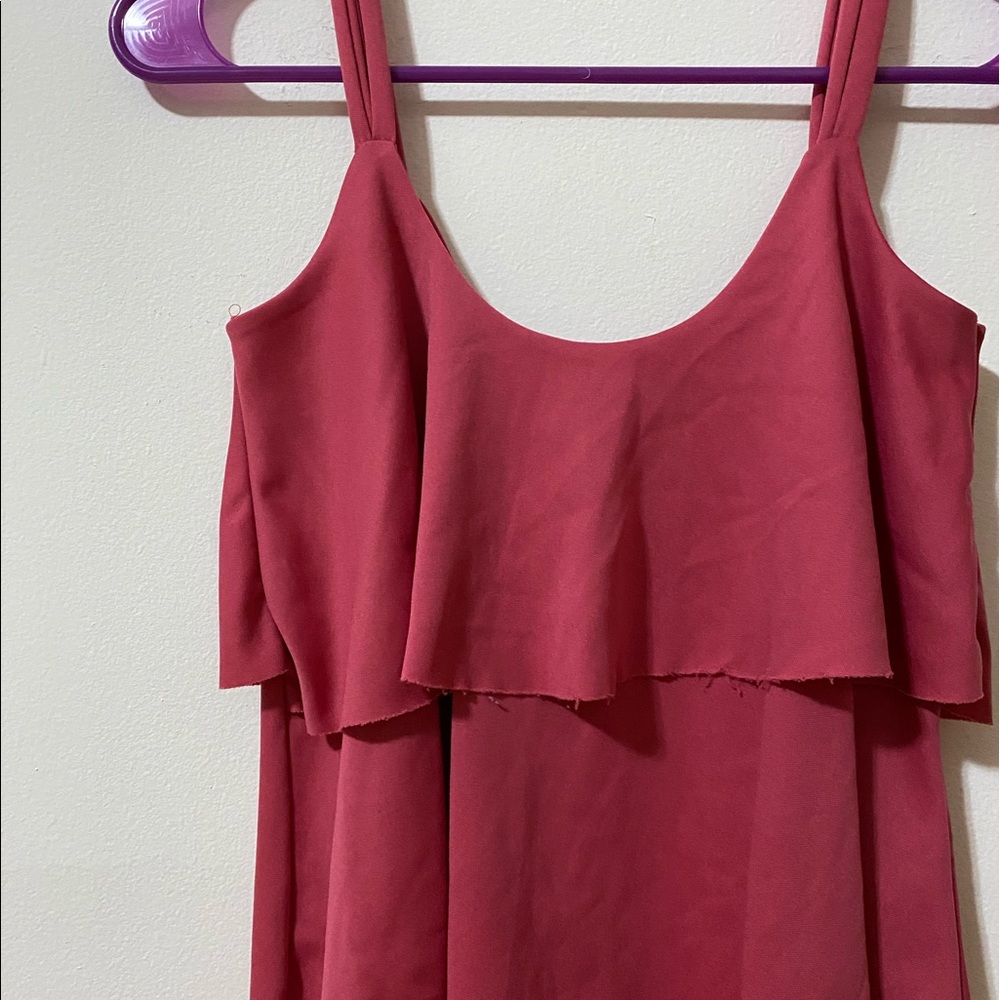 Pink Ruffled Tank Top | S/M - Picture 2 of 3